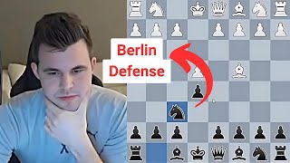 How Magnus Counters the Bishop’s Opening with the Berlin Defense [upl. by Mattox]