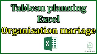 Tableau planning Excel organisation mariage fichier planification jour [upl. by Maddocks596]