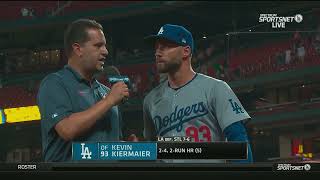 Kevin Kiermaier Postgame Interview on Hitting His First Home Run as a Dodger [upl. by Cormac]