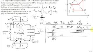 Calc Vapor Compression Refrigeration Cycle R134a [upl. by Ulberto800]