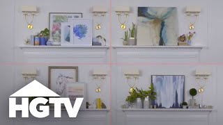 4 Seasons of Fireplace Mantel Decor  HGTV [upl. by Draw]