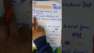 Tautomerism TRICK 📌 tautomerism tautomers isomerism chemistrytricks metamerism ashortaday [upl. by Ssitruc]