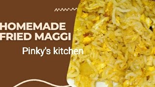 Home style fried maggi  Quick recipe for evening snacks  Pinkys kitchen maggi [upl. by Eanej]