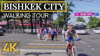 Exploring Bishkek City Republic of Kyrgyzstan  4K Urban Walking Tour with Real City Sounds [upl. by Amadus]