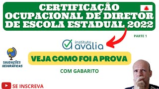 CERTIFICAÇÃO OCUPACIONAL DE DIRETOR DE ESCOLA ESTADUAL 2022  CORREÇÃO DA PROVA PARTE 1 [upl. by Dorison]