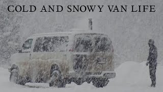 Snowy Van Life Adventures  Sleeping on a Mountain [upl. by Henley]