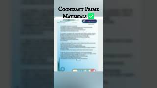 Cognizant Prime Materials 2024 😲 [upl. by Luanne76]