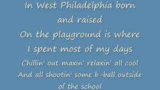 FRESH PRINCE OF BELLAIR SONG LYRICS [upl. by Cunningham]