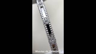 Custom Made Van Cleef Arpels Frivole Clover Small Bracelet 18K White Gold With Diamonds [upl. by Dippold]