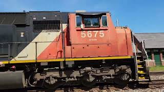 CN 5675 Eastbound local returning empty freight car train at Vicksburg MI [upl. by Sauer]