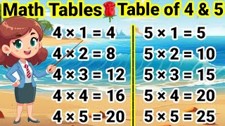 Table of 4 and 5 4 aur 5 ka Table 4 ka Table 5 ka Table Table 4 amp 5 Pahada 4 aur 5 tableof4and5 [upl. by Meg]