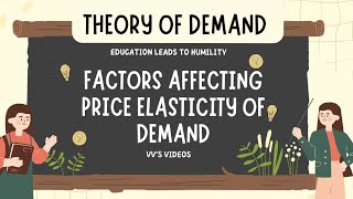 II Factors Affecting Price Elasticity of Demand II Economics II Class 11 II Lecture 51 [upl. by Ydnerb]