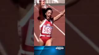 Florence GriffithJoyner BEAUTIFUL RUNNING FORM IN SLOW MOTION flojo womens100m [upl. by Karalynn894]