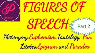 Figures of speech part 2 metonymy euphemismepigram paradoxlitotestautology and pun explained [upl. by Carolle]