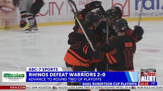 El Paso Rhinos top Warriors 20 to advance to round two of NAHL Robertson Cup Playoffs [upl. by Fabiolas]