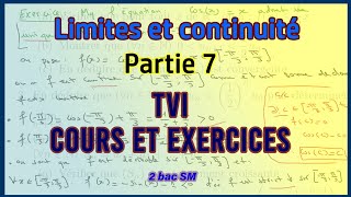 Théorème des valeurs intermédiaires Cours et correction de la série dexercices 2 bac sm [upl. by Baggett23]