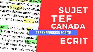 TEF Expression Ecrite  correction dun sujet 1  Section A [upl. by Aletta553]