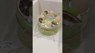 Pandan Layer Cake Simple Cake Decoration cake today decoration cakedesign love baking shorts [upl. by Dumm]