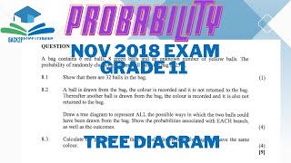 PROBABILITY GRADE 11 TREE DIAGRAM EXAM NOV 2018 [upl. by Ynaffat]