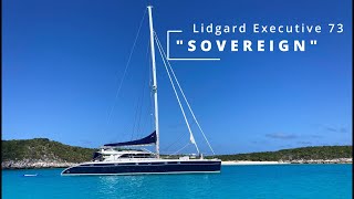 Catamaran For Sale quotSovereignquot  Lidgard Executive 73  Walkthrough with Staley  Part 1 Interior [upl. by Avelin]