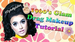 1960s Glam Drag Makeup Tutorial  StyledbyEsther [upl. by Lipinski42]