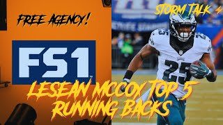 Lesean McCoy Top 5 RB Free Agents  Storm Talk⚡️Reaction [upl. by Aynatal510]