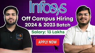 INFOSYS Off Campus Hiring for 2024 and 2023 Batch 🔥  Infosys Hiring  Infosys Off Campus Drive 2024 [upl. by Ahrat]