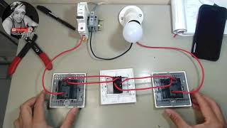 3 Way SwitchIntermediate Switch Connection Staircase wiring [upl. by Glavin]