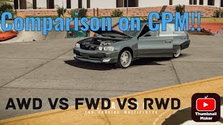 Comparison of awd rwd and fwd on Cpm  Car parking Multiplayer  4K  Dosyboy  No0287 [upl. by Joost]