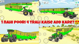 How to use this 4 Big trolley with Johndeere in Indian vehicles simulator 3d 💥 tractorgame [upl. by Erdrich703]