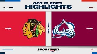 NHL Highlights  Blackhawks vs Avalanche  October 19 2023 [upl. by Englis]