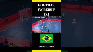 GOL FUTSAL TRAS UN INCREIBLE 1X1 BRASIL [upl. by Tonia]