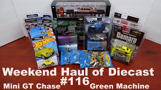 Weekend Haul of Diecast 116 Hot Wheels Pop Race Mini Gt M2 Machines Greenlight Mini Gt Chase [upl. by Hanselka]