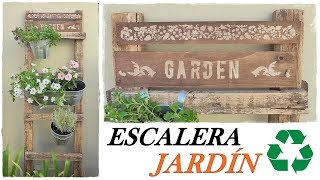 Como hacer un jardín vertical reciclando una vieja escalera de madera [upl. by Emyle]