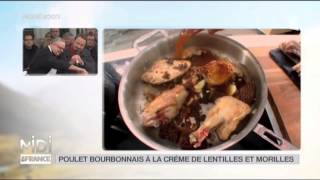 RECETTE  Fricassée de poulet bourbonnais à la crème de lentilles et morilles [upl. by Eilac]