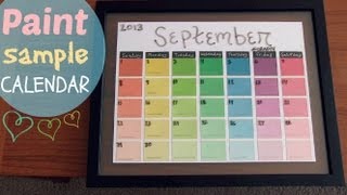 PAINT SAMPLE CALENDAR  Dry Erase  Back To School How To  SoCraftastic [upl. by Calore]