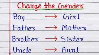 Change the Gender  Masculine Faminine  gender name  change gender  20 gender  opposite gender [upl. by Benisch]