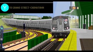 OpenBVE Fiction Y Train To Grand StreetChinatown R160B Siemens [upl. by Gorden]