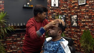 Intense Head Tapping Massage by Street Barber  Indian Massage [upl. by Rollie356]