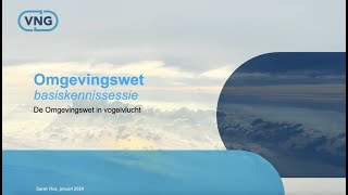 Basiskennissessie Omgevingswet in Vogelvlucht  9 januari 2024 [upl. by Nnahs]