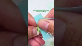 The EASIEST Way to Do Isolated Chrome Nail Art 💚✨🧚 howto nails shorts [upl. by Burkhard3]