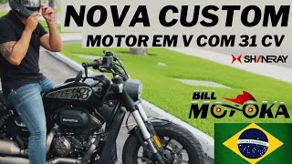 A SHINERAY não para chegou nova CUSTOM quotmisteriosaquot motor em V com 31 CV RONCO e detalhes agora [upl. by Storfer18]