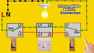 Intermediate Switch Wiring Connection  4 Way Switch Wiring Connection Diagram  Its Electrical [upl. by Mit]