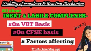 INERTamp LABILE Complexes On VBT amp CFSE basis Factors affecting Msc sem1 [upl. by Va618]