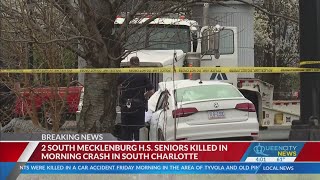 2 South Mecklenburg High School students killed in south Charlotte crash [upl. by Allimak]