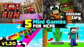 TOP 5 Best MiniGames For Minecraft PE  MiniGames For MCPE [upl. by Barb]