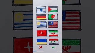 Palestine 🇵🇸⚔️🇮🇱 Israel support Country flag drawing youtubeshorts viralshort shorts [upl. by Marcello621]