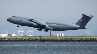 C5 and C17 landing and takeoff at SFO [upl. by Juback915]