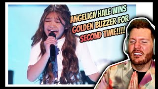 Angelica Hale Golden Buzzer for SECOND TIME on AGT Champions   Angelica Hale Fight Song Reaction [upl. by Anilyx]