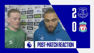 EVERTON 20 LIVERPOOL JORDAN PICKFORD amp DOMINIC CALVERTLEWIN POSTMATCH REACTION [upl. by Alexandr740]